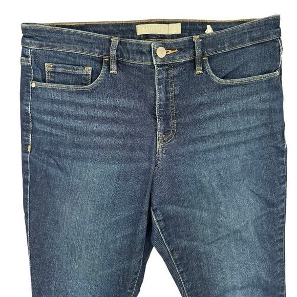 Athleta Denim Jeans Stretchy Blue Dark Wash Skinny Mid rise Pull-on Denim Sz 14P - Picture 8 of 9